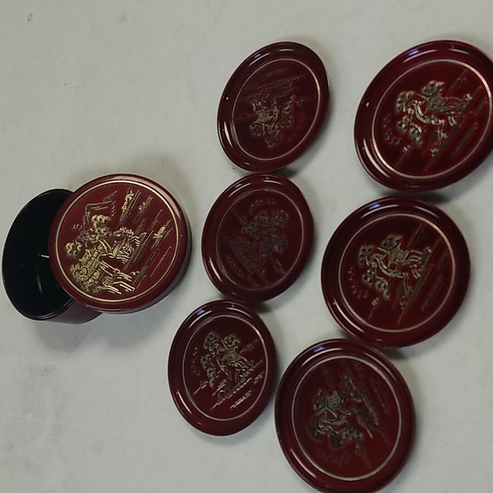 Japanese lacquerware coaster box set - Picture 4 of 5